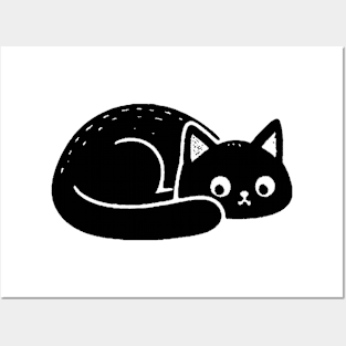 CUTE BLACK CAT Posters and Art